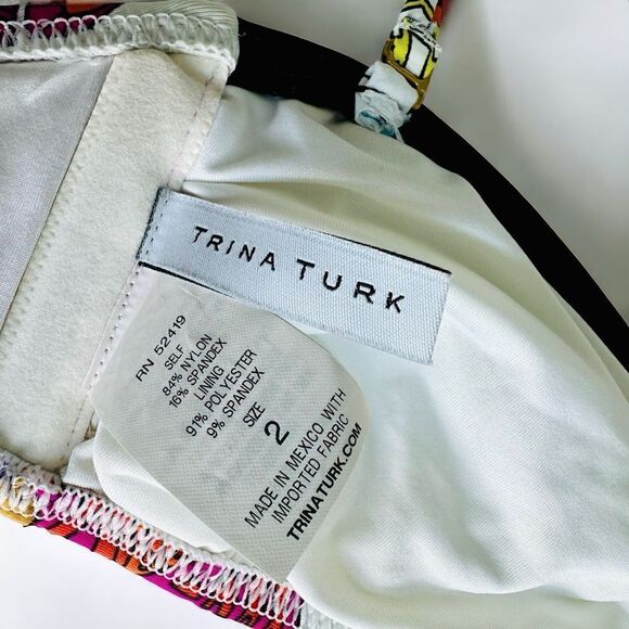 Trina Turk Palma Sola Bandeau Bikini Top Turquoise Size 2 - Picture 7 of 7